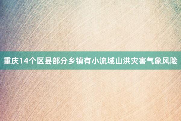重庆14个区县部分乡镇有小流域山洪灾害气象风险