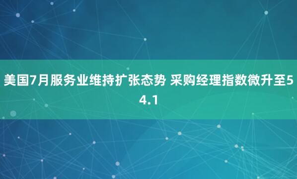 美国7月服务业维持扩张态势 采购经理指数微升至54.1