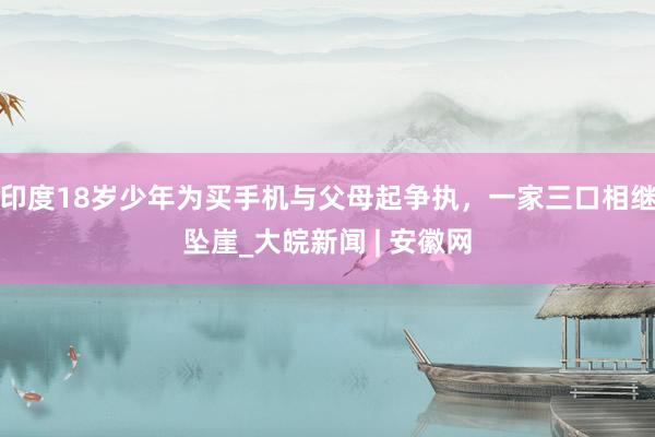 印度18岁少年为买手机与父母起争执，一家三口相继坠崖_大皖新闻 | 安徽网