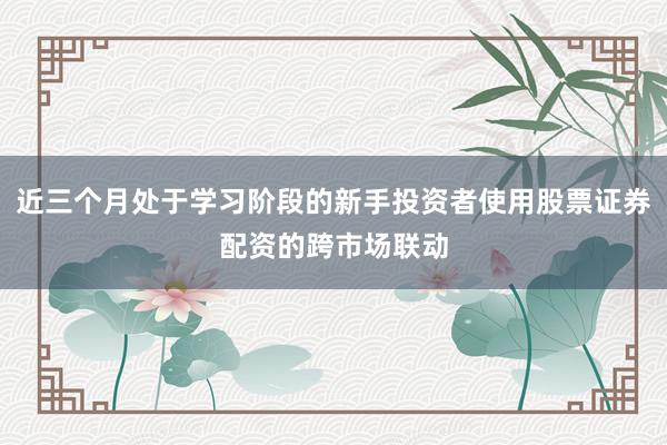 近三个月处于学习阶段的新手投资者使用股票证券配资的跨市场联动