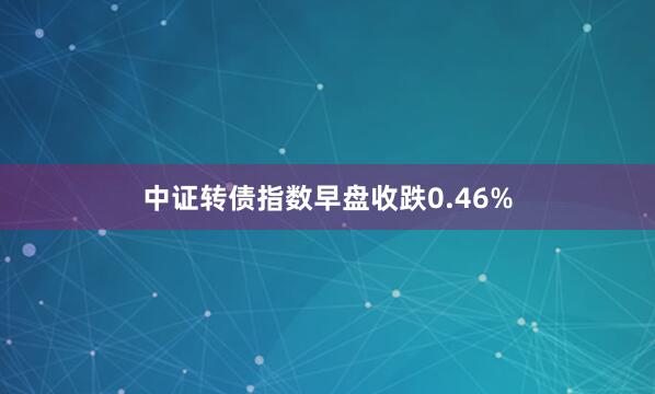 中证转债指数早盘收跌0.46%