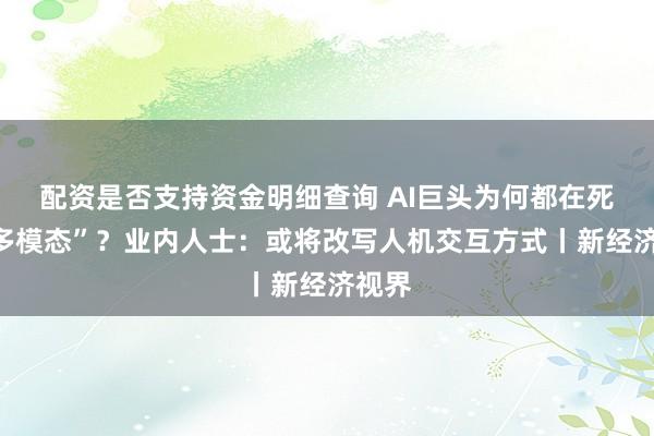 配资是否支持资金明细查询 AI巨头为何都在死磕“多模态”？业内人士：或将改写人机交互方式丨新经济视界