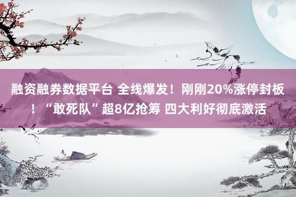 融资融券数据平台 全线爆发！刚刚20%涨停封板！“敢死队”超8亿抢筹 四大利好彻底激活
