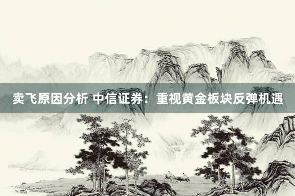 卖飞原因分析 中信证券：重视黄金板块反弹机遇